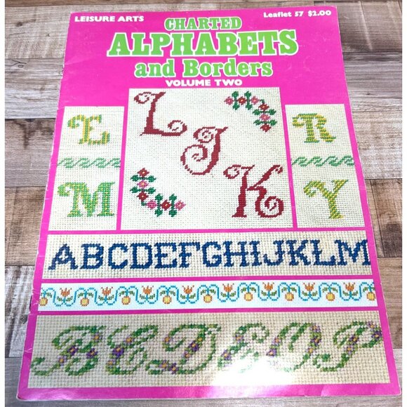 Leisure Arts Charted Alphabets & Borders Volume Two Cross-Stitch Pattern Book - Picture 1 of 3